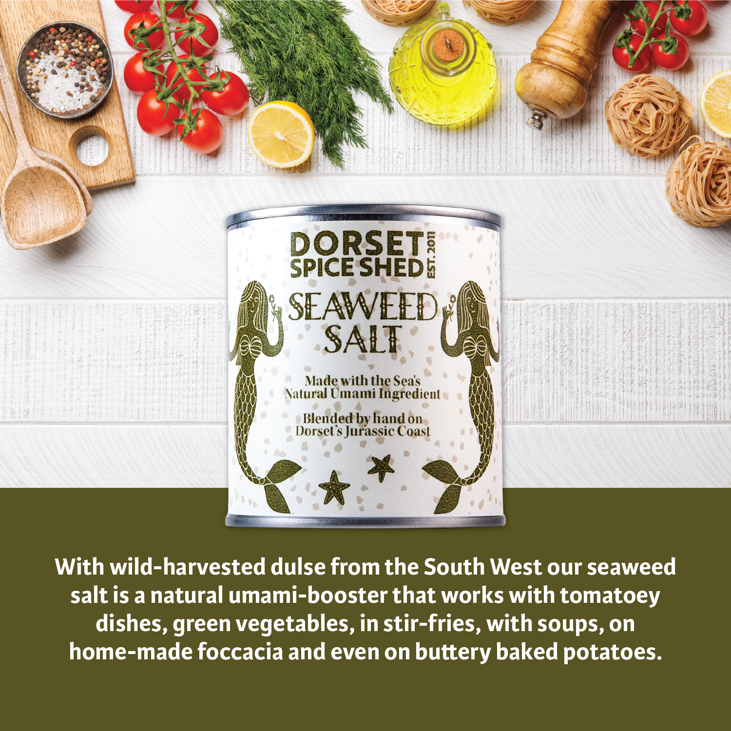 Dorset Spice Shed Seaweed Salt with wild-harvested dulse from the South West.