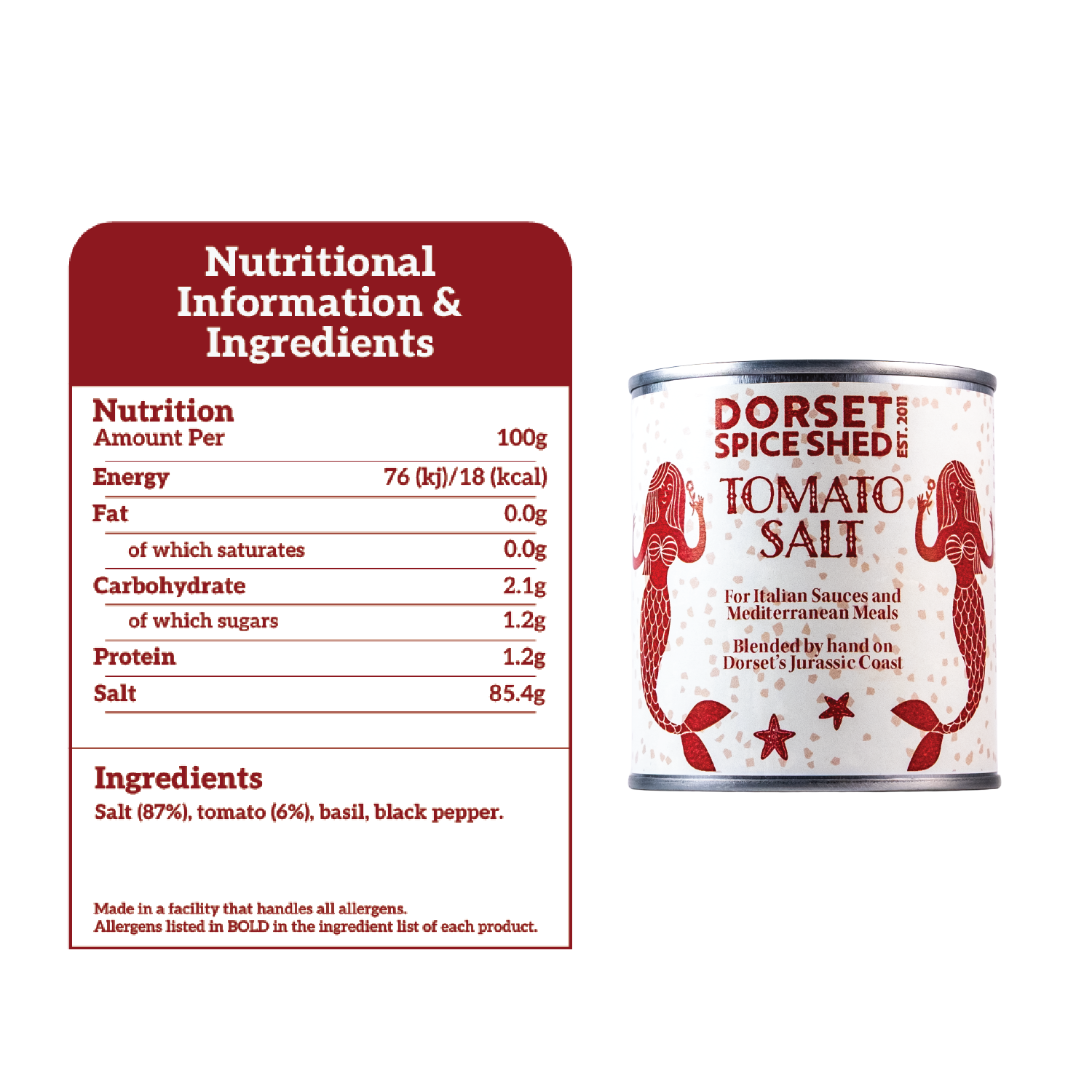 Dorset Spice Shed Tomato & Basil Salt - Dorset Spice Shed